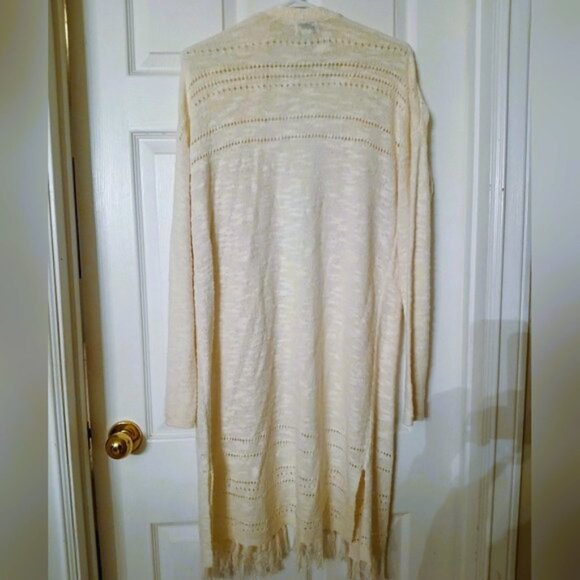 Old Navy Women's Cream Knit Tassel Cardigan NWOT Size Large - Picture 4 of 5